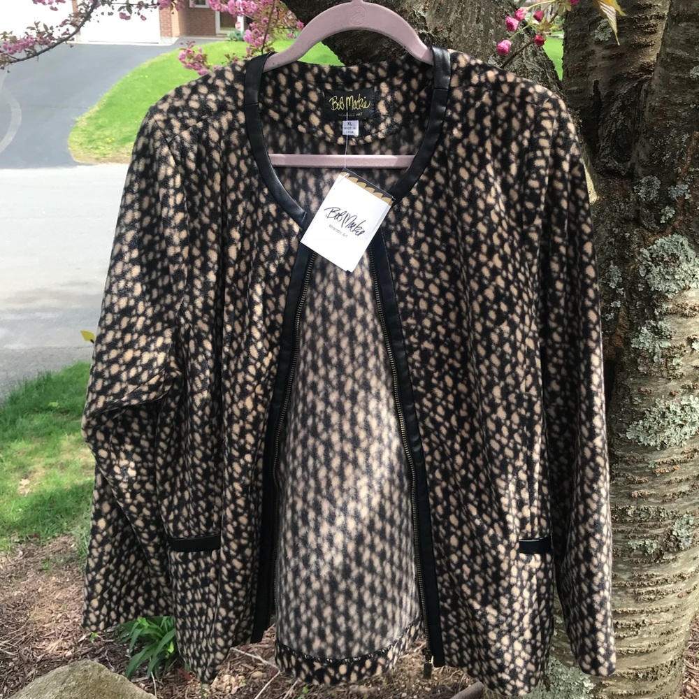Bob Mackie zip-front lightweight fleece jacket